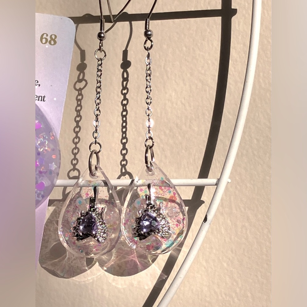 Purple crystal earrings ***HANDMADE***